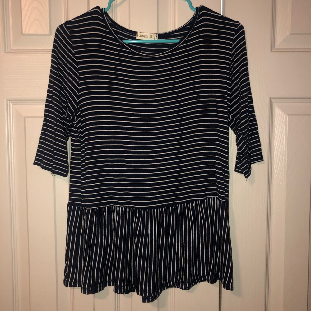 Ginger G Striped Quarter Sleeve